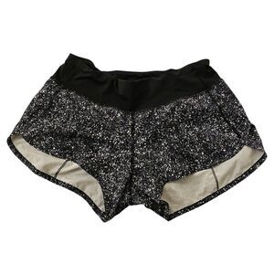 Lululemon Shorts 4 Speed Up Light Black Splatter Speckled Running Athleisure Gym